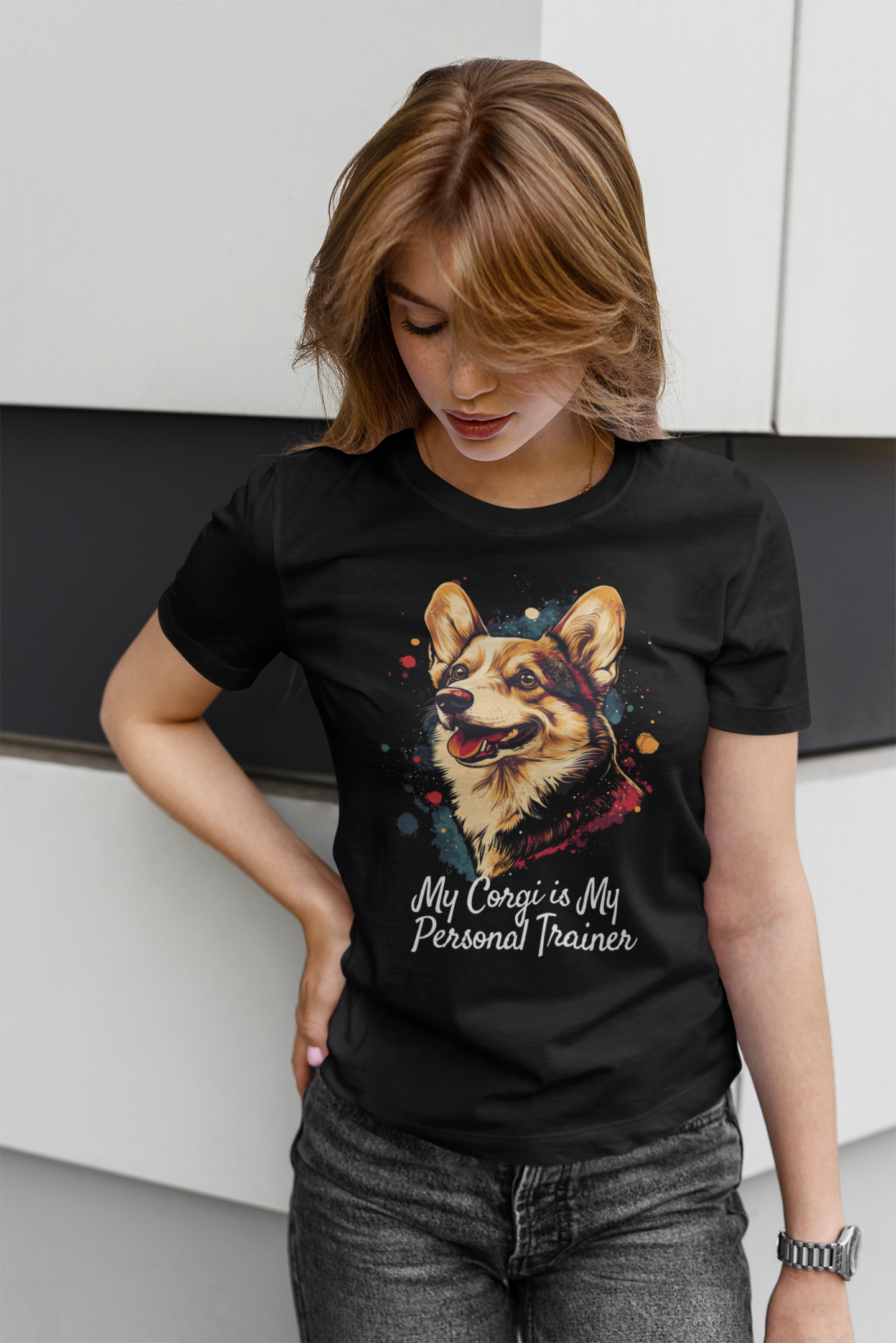 'My Corgi is My Personal Trainer' Unisex Crewneck T-Shirt