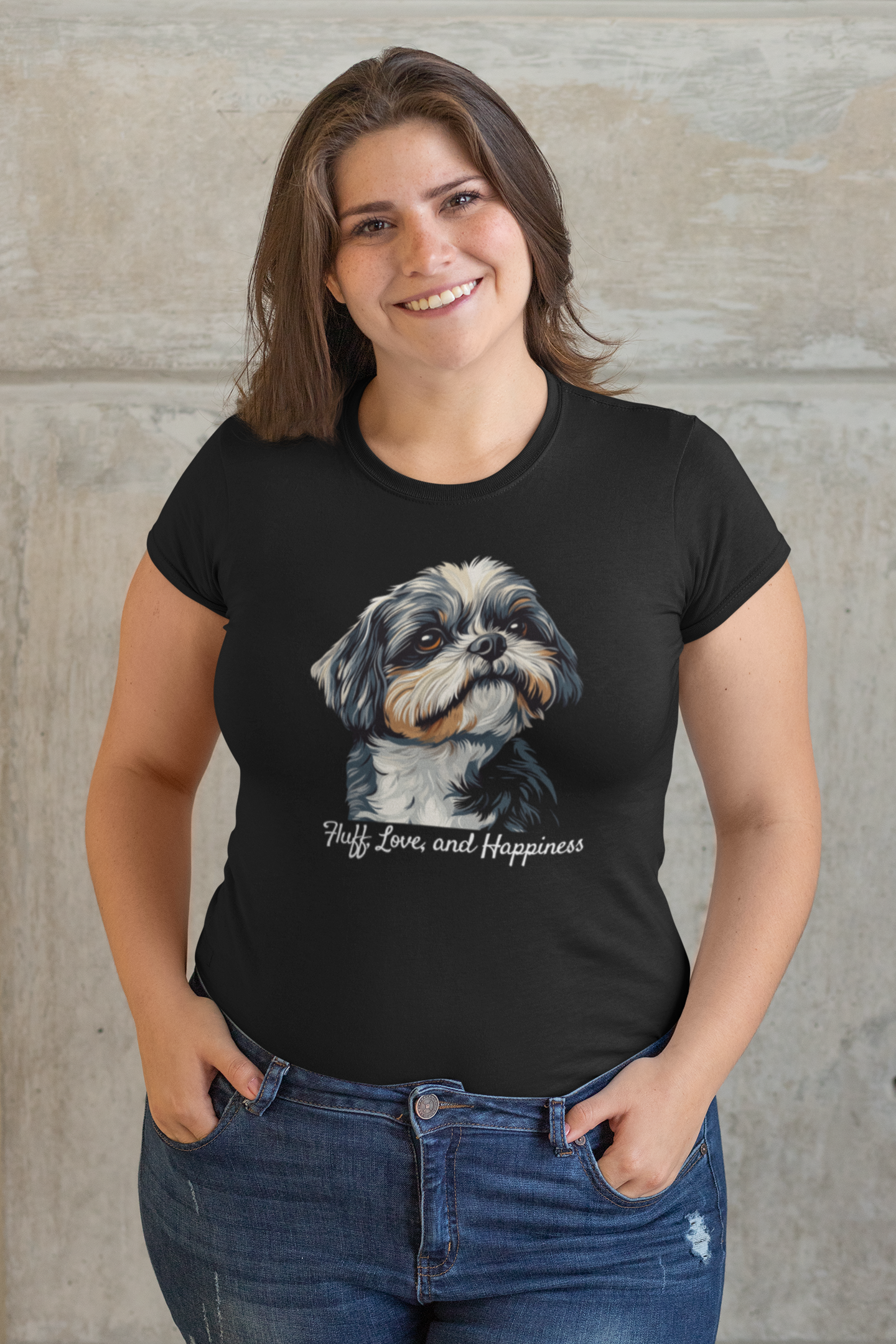 'Fluff, Love, and Happiness' Shih Tzu Unisex T-Shirt