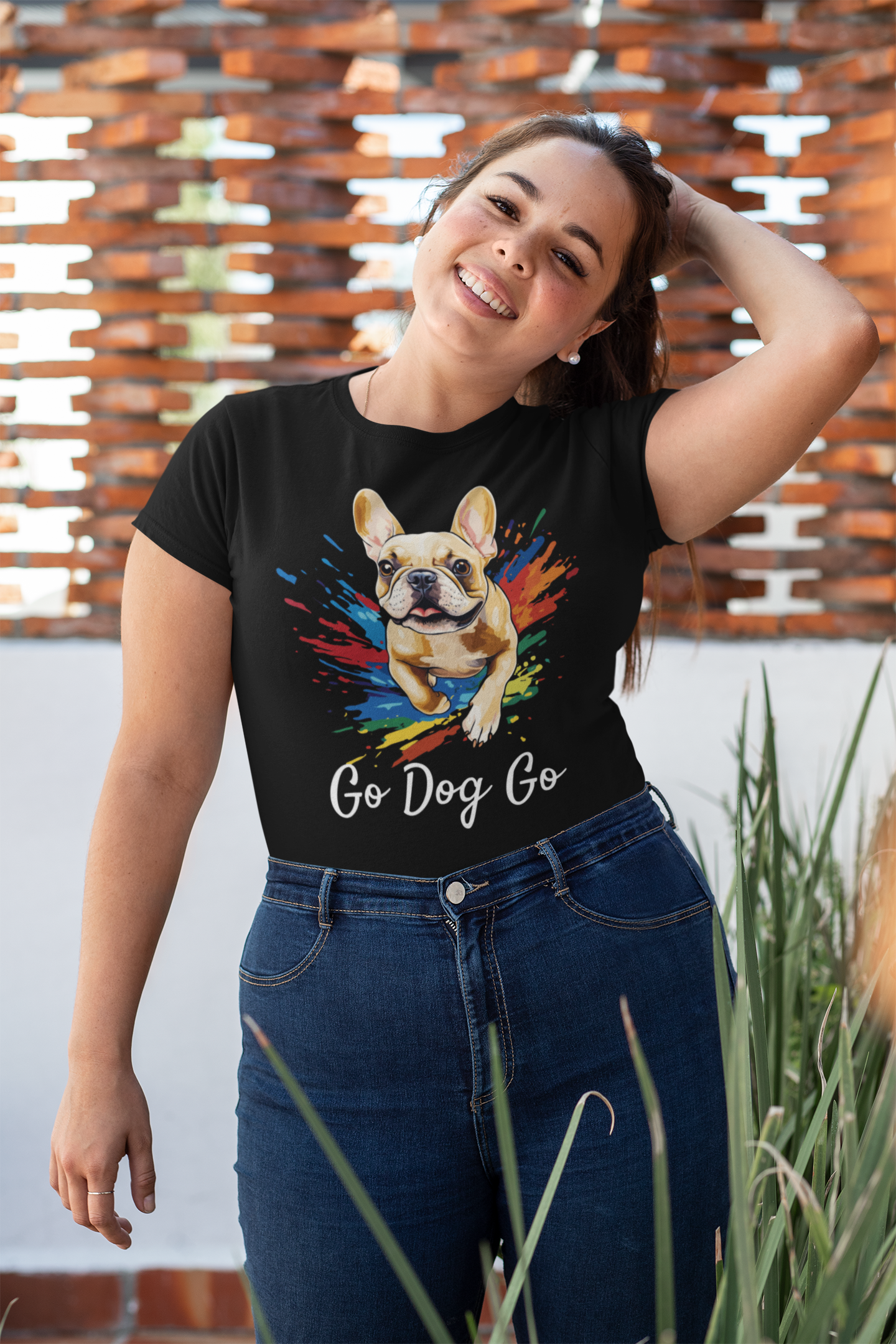 "Go Dog Go" French Bull Dog Crewneck T-shirt