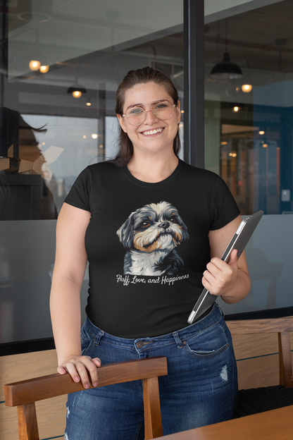 'Fluff, Love, and Happiness' Shih Tzu Unisex T-Shirt